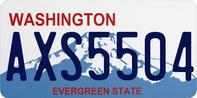 WA license plate AXS5504