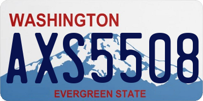 WA license plate AXS5508