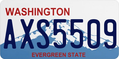WA license plate AXS5509