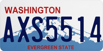 WA license plate AXS5514
