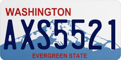 WA license plate AXS5521