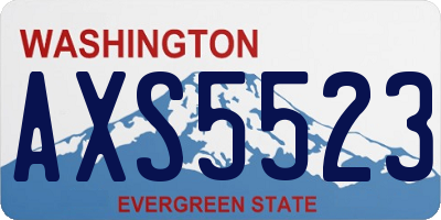 WA license plate AXS5523