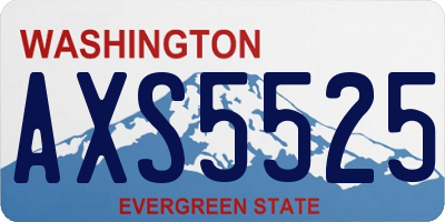 WA license plate AXS5525