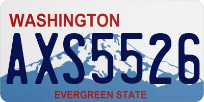 WA license plate AXS5526
