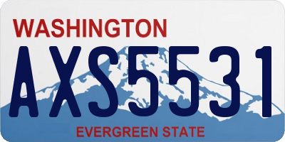 WA license plate AXS5531