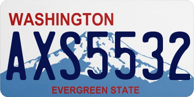 WA license plate AXS5532