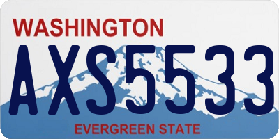 WA license plate AXS5533