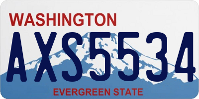 WA license plate AXS5534