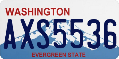 WA license plate AXS5536