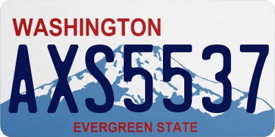WA license plate AXS5537