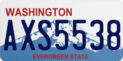 WA license plate AXS5538
