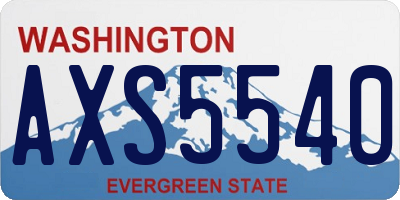 WA license plate AXS5540