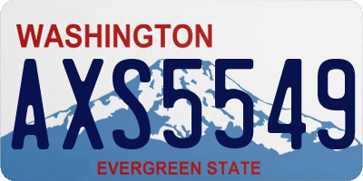WA license plate AXS5549