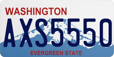 WA license plate AXS5550