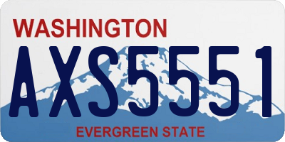 WA license plate AXS5551