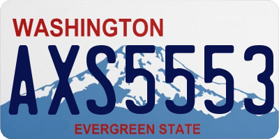 WA license plate AXS5553