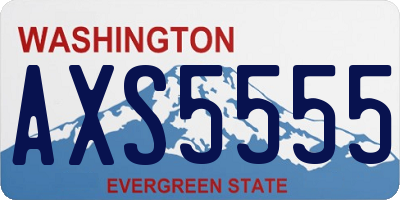 WA license plate AXS5555