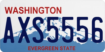 WA license plate AXS5556