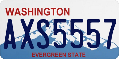WA license plate AXS5557