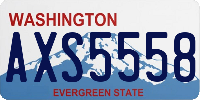 WA license plate AXS5558