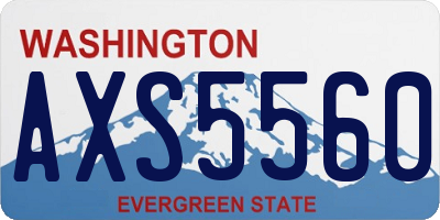 WA license plate AXS5560