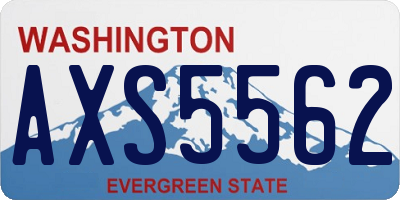 WA license plate AXS5562