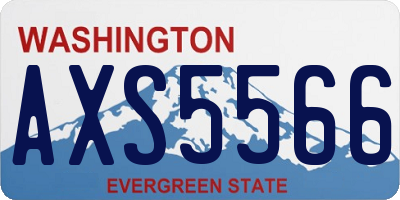 WA license plate AXS5566