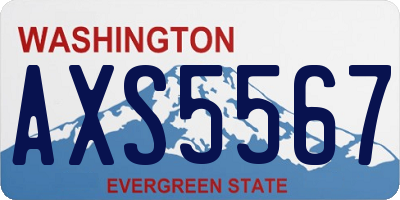 WA license plate AXS5567