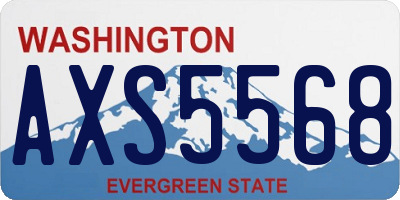 WA license plate AXS5568
