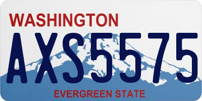 WA license plate AXS5575