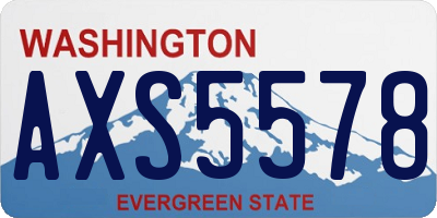 WA license plate AXS5578