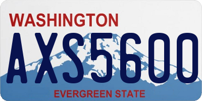 WA license plate AXS5600