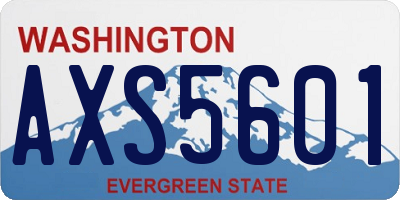 WA license plate AXS5601