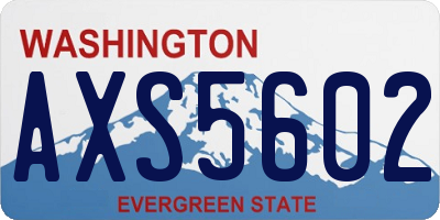 WA license plate AXS5602