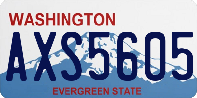 WA license plate AXS5605
