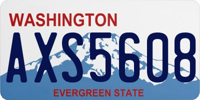 WA license plate AXS5608