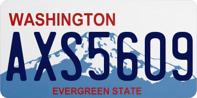 WA license plate AXS5609