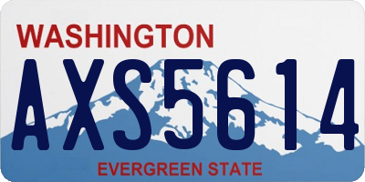 WA license plate AXS5614