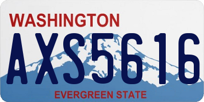 WA license plate AXS5616