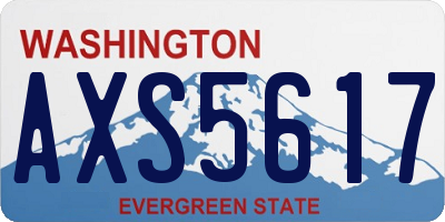 WA license plate AXS5617