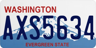 WA license plate AXS5634