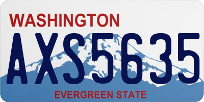 WA license plate AXS5635