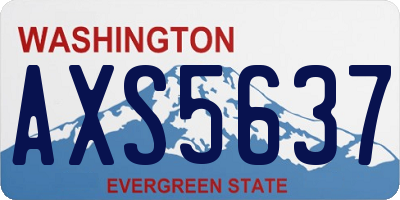 WA license plate AXS5637