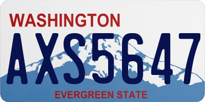WA license plate AXS5647