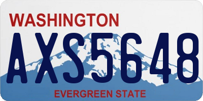 WA license plate AXS5648