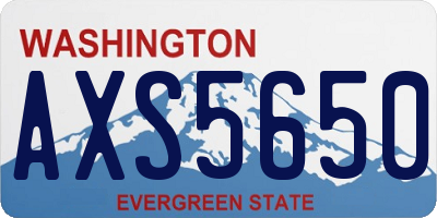 WA license plate AXS5650