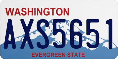 WA license plate AXS5651