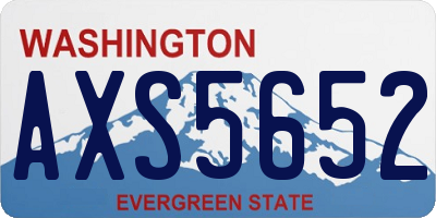 WA license plate AXS5652