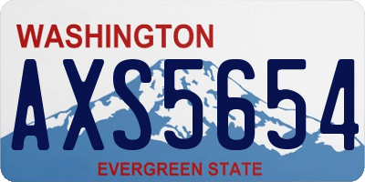 WA license plate AXS5654