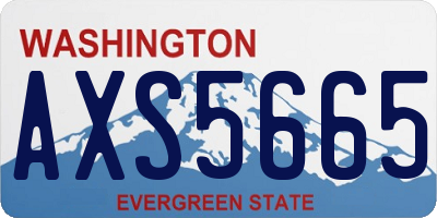 WA license plate AXS5665